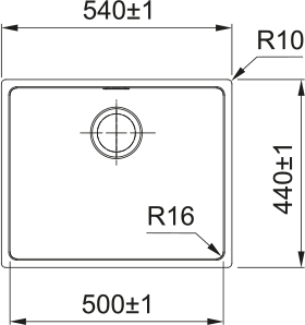 Кухонная мойка FRANKE 122.0689.808 из нержавеющей стали FEX 110-50 (стоп-вентиль в комплекте)