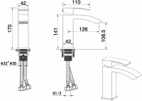 Смеситель для умывальника Felice 1030 B CROMO-BIANCO