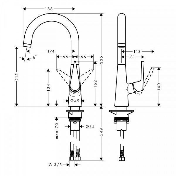 Смеситель для мойки Hansgrohe Talis S 72814000