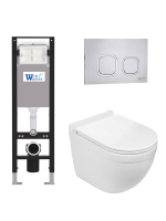 Комплект инсталляции с унитазом Weltwasser AMBERG 350 + HEIMBACH 043 GL-WT + AMBERG RD-MT CR
