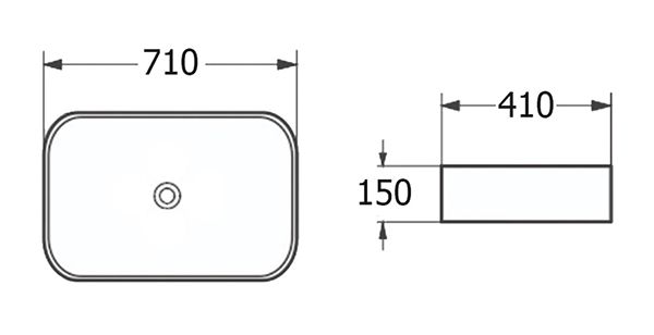 Умывальник Roxen Florio 570075 710х410х150