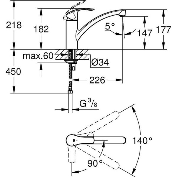 Смеситель для мойки Grohe Eurosmart 30260002