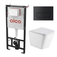 Комплект инсталляции GROHE Solido с панелью смыва Even, фантомный черный (38811KF0-B) и унитазом WeltWasser WW GELBACH 043 GL-WT