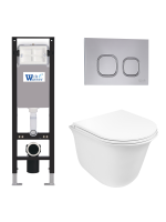 Комплект инсталляции с унитазом Weltwasser AMBERG 350 + TELBACH 004 GL-WT + AMBERG RD-CR