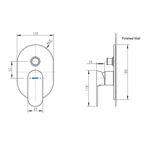 Смеситель Bravat Gina PB865104CP-2-ENG