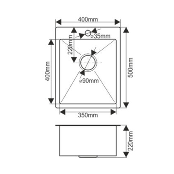 Мойка Melana H4050 ProfLine 3,0/200 САТИН врезная прямоугольная с коландером H4050