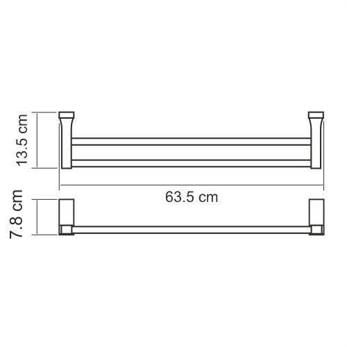 Держатель полотенец двойной WasserKRAFT Lopau K-6040