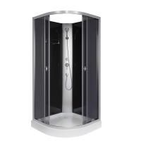 Душевая кабина Niagara Eco E90/13/TN/BK (90х90х200) низкий поддон(13см),стекло тонированное,3 места