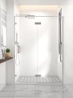 Душевая дверь распашная Veconi Premium Alassio CH, 1400х2000, хром, стекло прозрачное осветленное