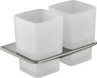 Настенный стакан двойной Grocenberg AC0056 (Никель)