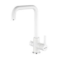 Смеситель для кухни Paulmark LOGAS Lo213021-431TW, белый матовый полностью