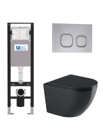 Комплект инсталляции с унитазом Weltwasser AMBERG 350 + MERZBACH 043 GL-BL + AMBERG RD-CR