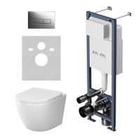 IS110351.801900 ErgoFit Инсталляция с клавишей M глянц хром с подвесным унитазом Like Aquaspin с сиденьем м/лифт