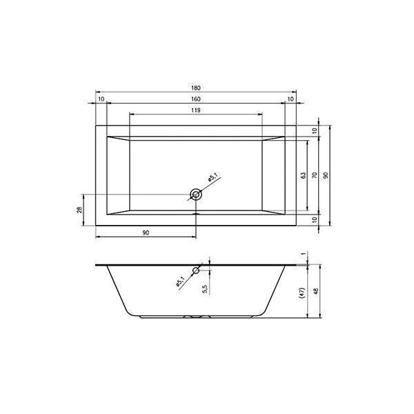 Ванна Riho Lugo 180x90