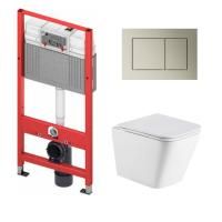 Комплект инсталляции TECEbase kit 9400401 с кнопкой Tecenow 9240418 и унитазом WeltWasser WW GELBACH 043 GL-WT