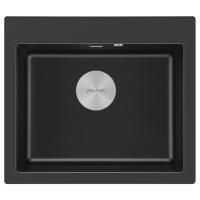 Мойка Paulmark KANTE 60 PM106052-BLM 520х600х200 мм, IT-GRANIT, черный металлик