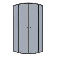 Душевое ограждение Niagara Eco NG-1007-14T (90х90х190) четверть круга,раздвижное,черный,стекло тонированное,1 место