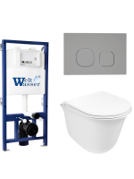 Комплект инсталляции с унитазом Weltwasser BAMBERG 525 + TELBACH 004 GL-WT + BAMBERG CR
