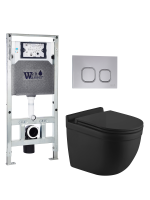 Комплект инсталляции с унитазом Weltwasser AMBERG 506 ST + HEIMBACH 043 MT-BL + AMBERG RD-CR