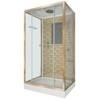 Душевая кабина Niagara Luxe NG-7772QG (120x90х210) низкий поддон(15см),дверь раздвижная,стенки золото,4 места