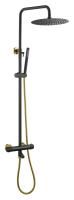 Душевая стойка Boheme Uno 468-T-BG черный, золото, с термостатом