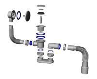 Сифон для ванны с переливом Salini 23101H, хром