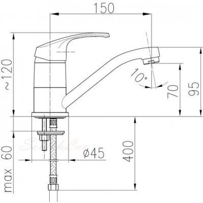 Смеситель для умывальника Armatura Krzem 4212-915-00 с поворотным изливом