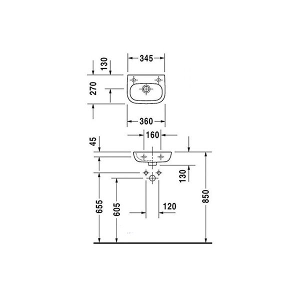 Раковина Duravit D-Code 07053600002