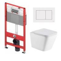 Комплект инсталляции TECEbase kit 9400413 c кнопкой и унитазом WeltWasser WW GELBACH 043 GL-WT