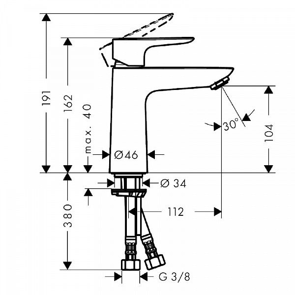 Смеситель для умывальника Hansgrohe Talis E 71711000