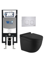 Комплект инсталляции с унитазом Weltwasser AMBERG 497 + HEIMBACH 043 MT-BL + AMBERG RD-MT CR