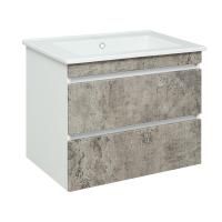 Тумба под раковину Runo подвесная серый бетон (под умывальник Оскар 75 Оскар 75) Манхэттен 75 (00-00001019)