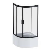 W90G-401A090BT Душевое ограждение AM.PM Gem Deep 1/4 Rond 90x90 стекло прозрачное, профиль черный матовый