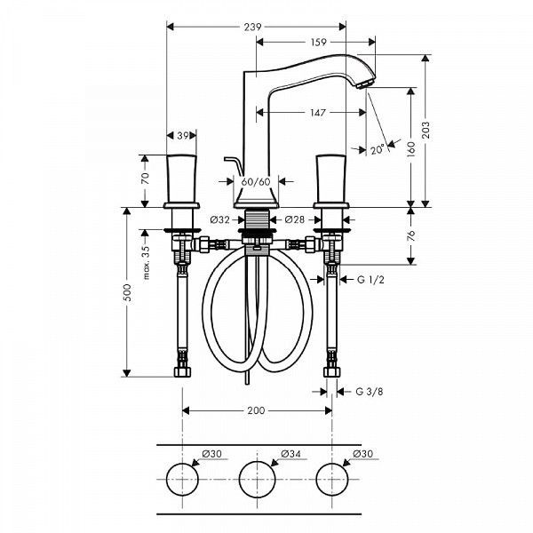 Смеситель для умывальника Hansgrohe Metropol 31305000