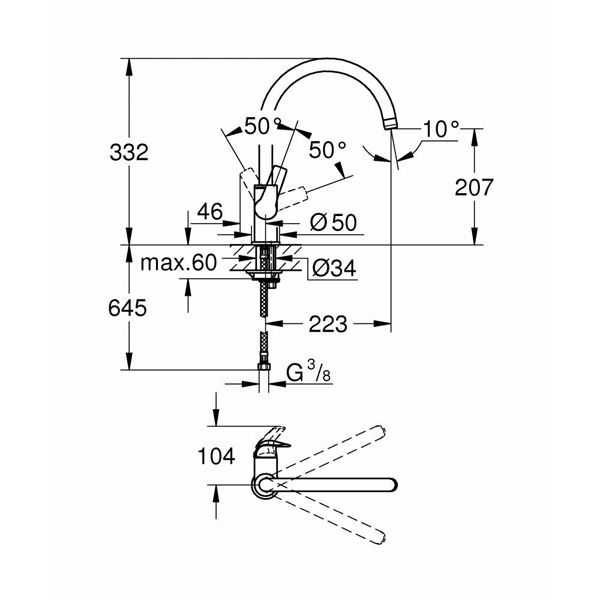 Смеситель для мойки Grohe Baucurve 31536001