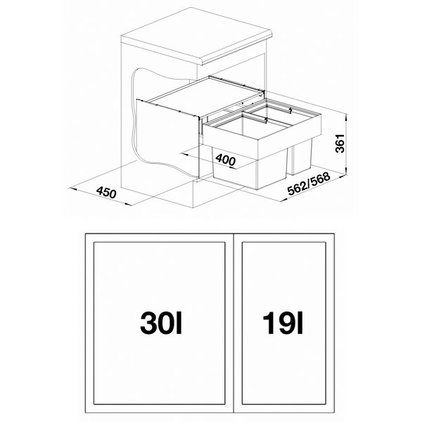 Мусорная система Blanco SELECT 60/2 518723