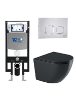 Комплект инсталляции с унитазом Weltwasser AMBERG 497 + MERZBACH 043 GL-BL + AMBERG RD-MT CR