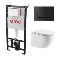 Комплект инсталляции GROHE Solido с панелью смыва Even, фантомный черный (38811KF0-B) и унитазом WeltWasser WW MERZBACH 043 GL-WT