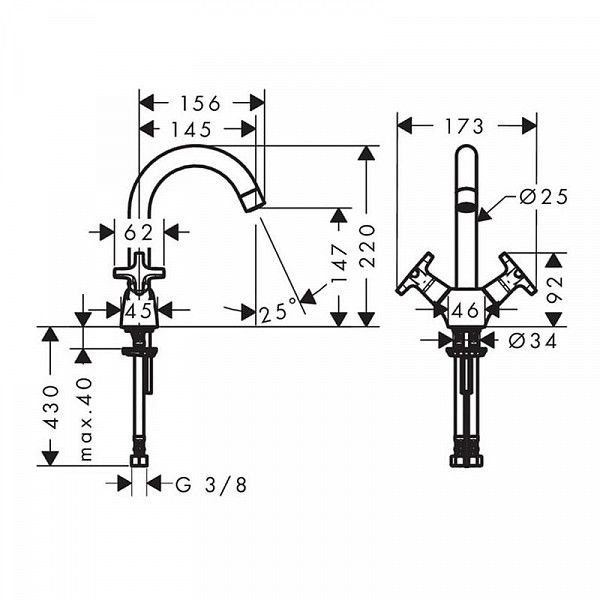 Смеситель для умывальника Hansgrohe Logis Classic 71272000