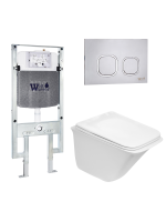 Комплект инсталляции с унитазом Weltwasser AMBERG 497 ST + ROTBACH 004 GL-WT + AMBERG RD-MT CR