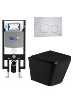 Комплект инсталляции с унитазом Weltwasser AMBERG 497 + GELBACH 043 GL-BL + AMBERG RD-MT CR