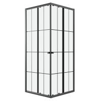 Душевое ограждение Niagara Eco NG-1010-14QKL (100х100х190) квадрат,раздвижное,черный,стекло клетка,1 место