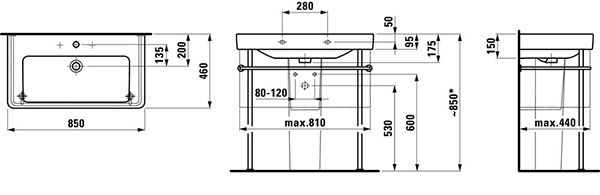 Умывальник Laufen Pro S 813965 85x46