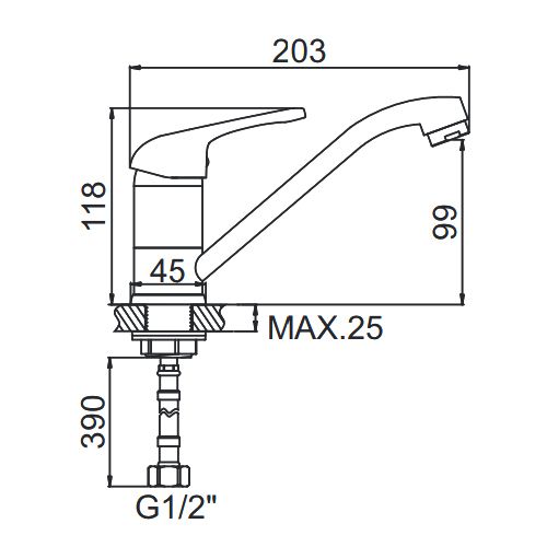 Смеситель для мойки Ledeme H39-B L4539B-2