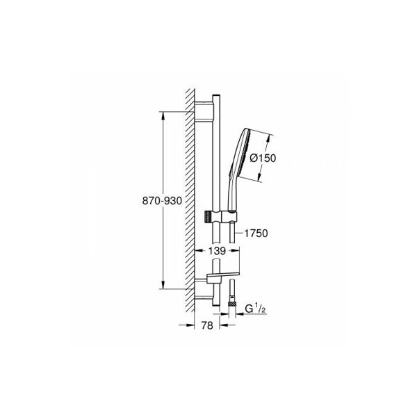 Душевой гарнитур Grohe Rainshower SmartActive 150 26594000