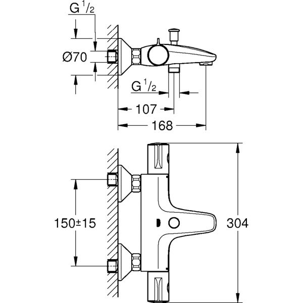 Термостат для ванны с душем Grohe Grohtherm 800 34567000