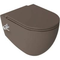 Унитаз подвесной безободковый ISVEA Infinity с функцией биде коричневый матовый 10NFS1005I-2H