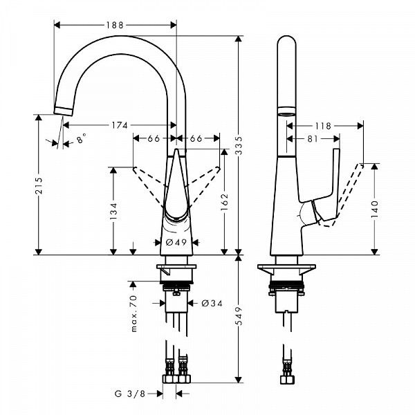 Смеситель для мойки Hansgrohe Talis S 72814800