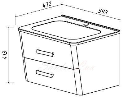 Тумба под умывальник Belux Марсель Н 60-02 Черный матовый