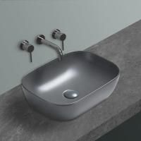 Раковина керамическая Vincea VBS-102MG, 455х325х135, накладная, цвет серый матовый